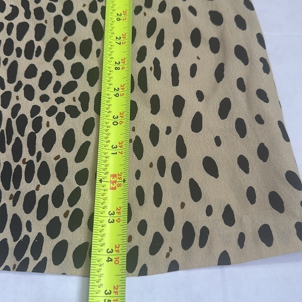 J. Crew Jules Mini Dress Lined Cheetah Tan Black 3/4 Sleeve‎ Size 2 - Picture 13 of 14